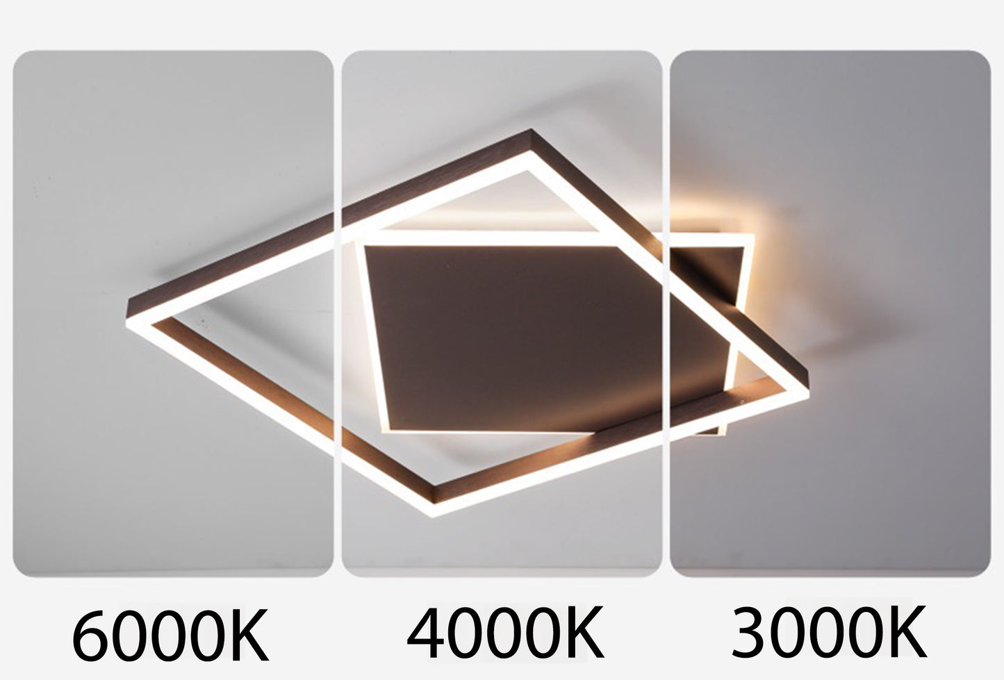 Ailiebe Design® LED-Deckenleuchte Dimmbar mit Fernbedienung mit Memory Funktion Modern Quadratisch Schwarz ADLEDD028