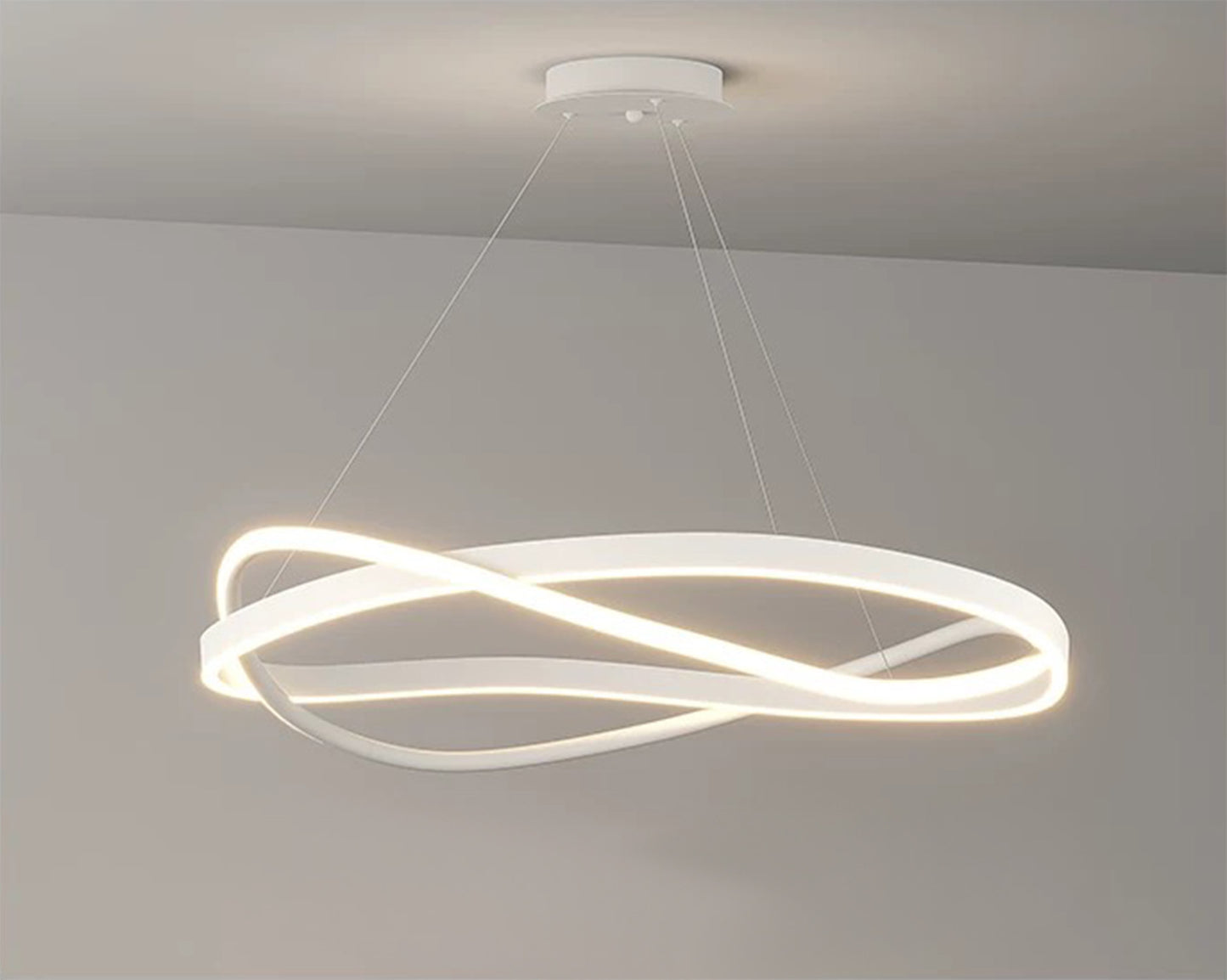 Ailiebe Design® LED Pendelleuchte Esstischlampe Deckenleuchte Dimmbar mit Fernbedienung mit Memory Funktion Durchmesser 40cm Höhe 40-120cm Verstellbar Weiß Prinzessin ADLEDD020N