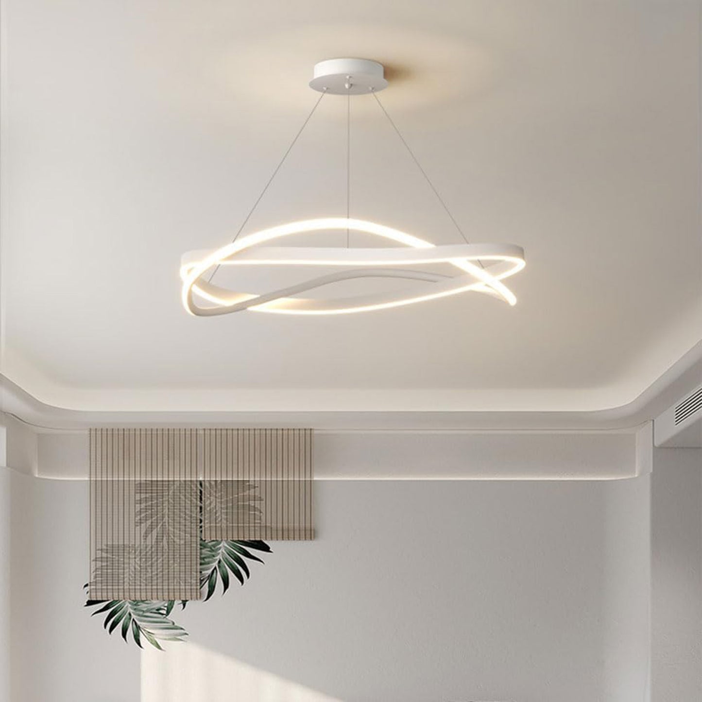 Ailiebe Design® LED Pendelleuchte Esstischlampe Deckenleuchte Dimmbar mit Fernbedienung mit Memory Funktion Durchmesser 40cm Höhe 40-120cm Verstellbar Weiß Prinzessin ADLEDD020N