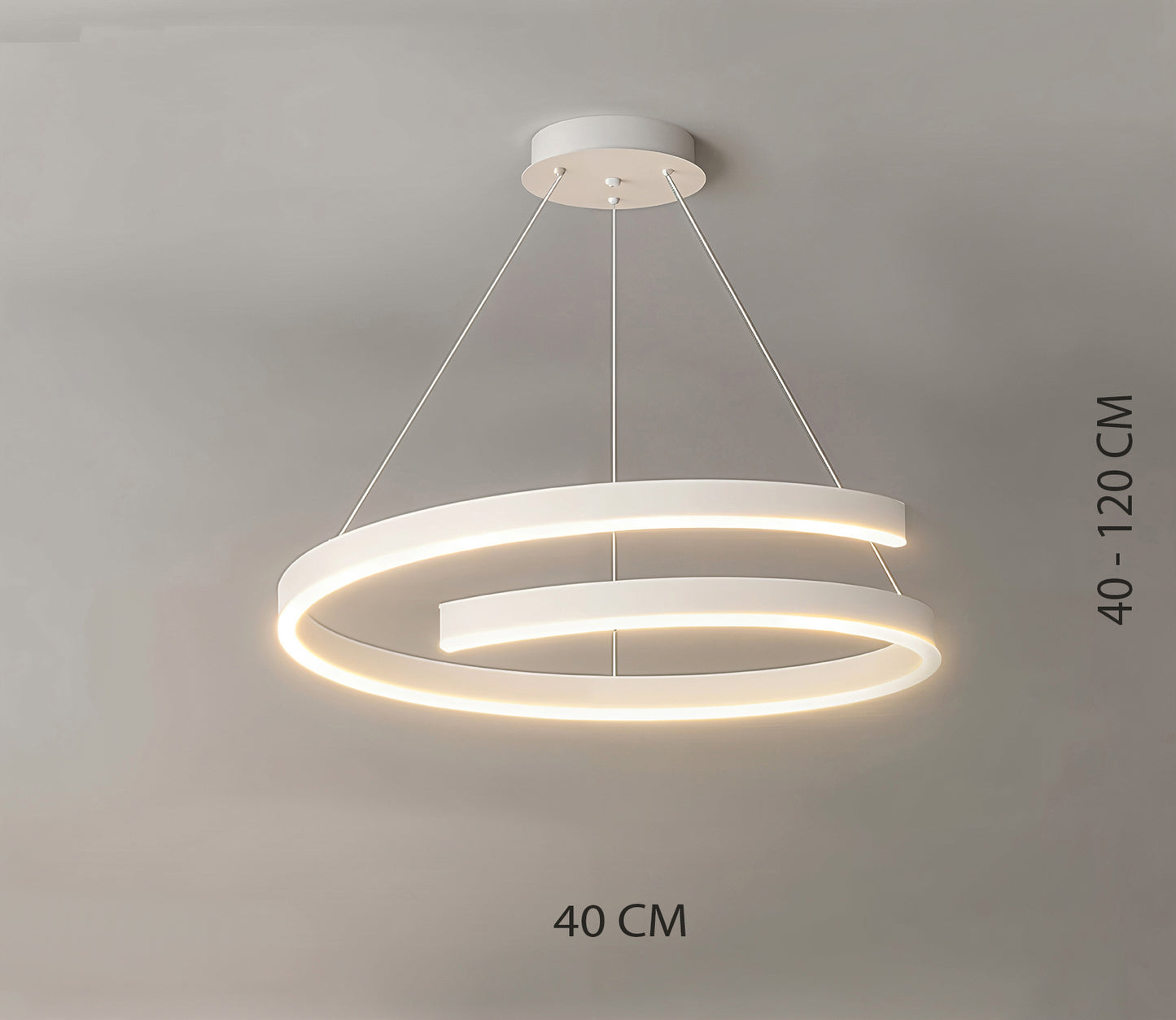 Ailiebe Design® LED Pendelleuchte Esstischlampe Deckenleuchte Dimmbar mit Fernbedienung mit Memory Funktion Durchmesser 40cm Höhe 40-120cm Verstellbar Weiß C-Plus ADLEDD021N