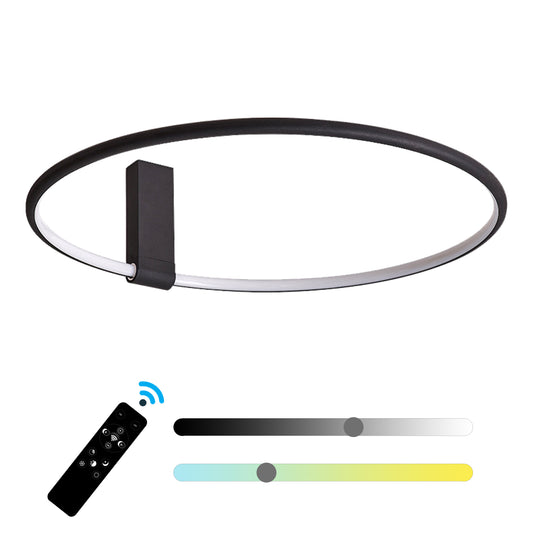 Ailiebe Design® LED-Deckenleuchte Dimmbar mit Fernbedienung mit Memory Funktion Modern Kreativ Durchmesser 40cm Kreis Schwarz AILIEBE022