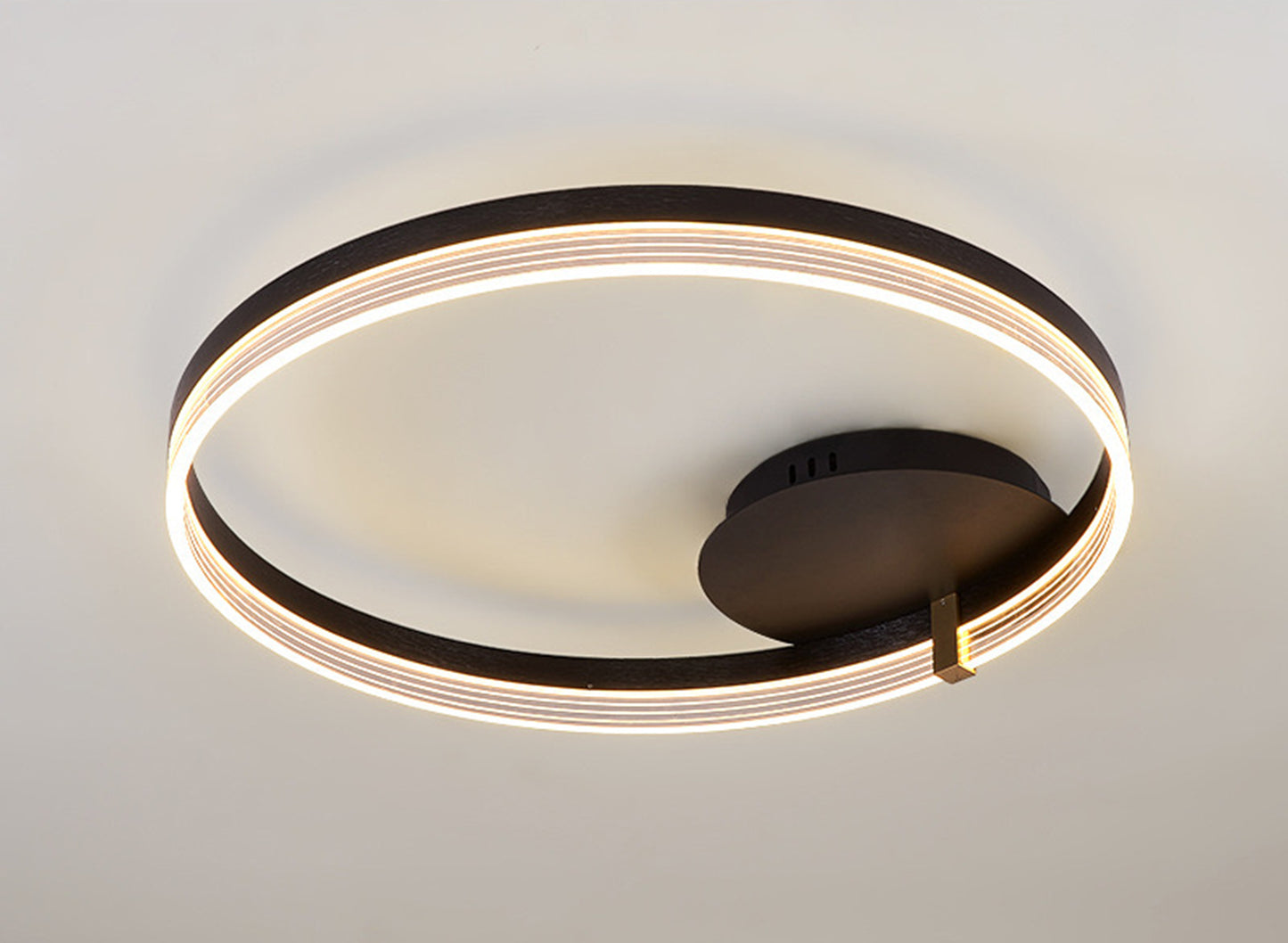 Ailiebe Design® LED-Deckenleuchte Dimmbar mit Fernbedienung mit Memory Funktion Modern Durchmesser 40cm Kreis Schwarz ADLEDD027