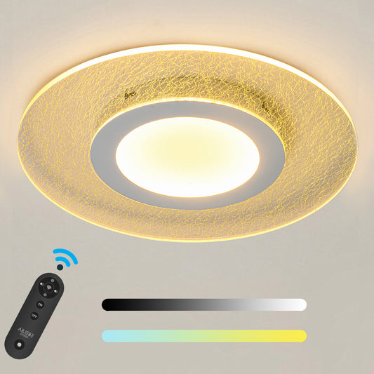 Ailiebe Design® LED-Deckenleuchte Dimmbar mit Fernbedienung mit Memory Funktion Modern Kreativ Elegant Durchmesser 46cm Rund Transparent AILIEBE020