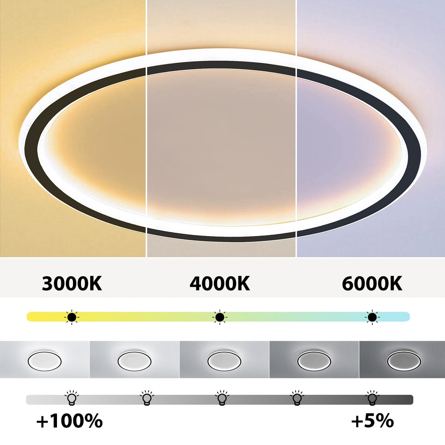 Ailiebe Design® LED-Deckenleuchte RGB-Ambinte Farbwechsel Hintergrundbeleuchtung Dimmbar mit Fernbedienung mit Memory Funktion Ultradünn Durchmesser 40cm ADLEDDRGB001
