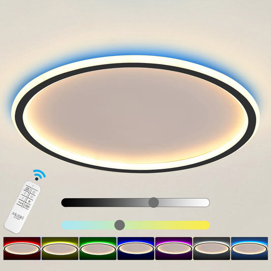 Ailiebe Design® LED-Deckenleuchte RGB-Ambinte Farbwechsel Hintergrundbeleuchtung Dimmbar mit Fernbedienung mit Memory Funktion Ultradünn Durchmesser 40cm ADLEDDRGB001