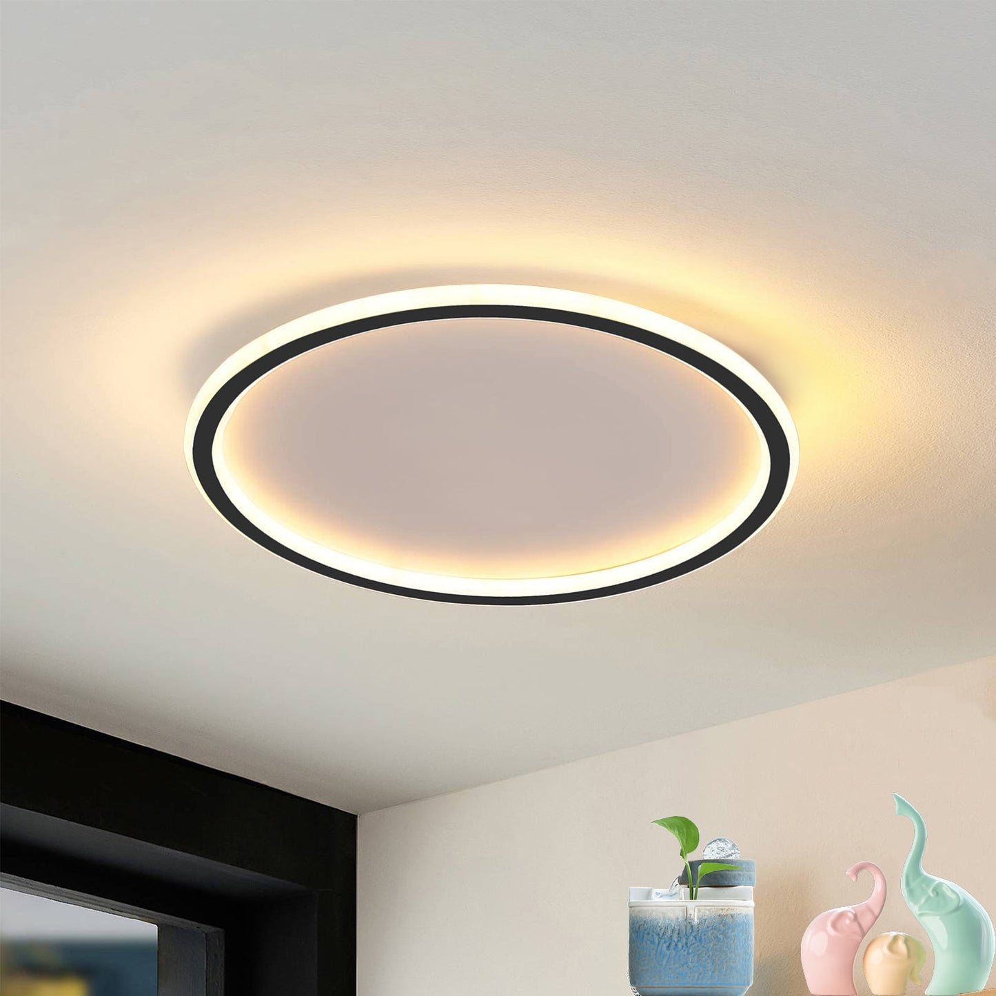 Ailiebe Design® LED-Deckenleuchte RGB-Ambinte Farbwechsel Hintergrundbeleuchtung Dimmbar mit Fernbedienung mit Memory Funktion Ultradünn Durchmesser 40cm ADLEDDRGB001