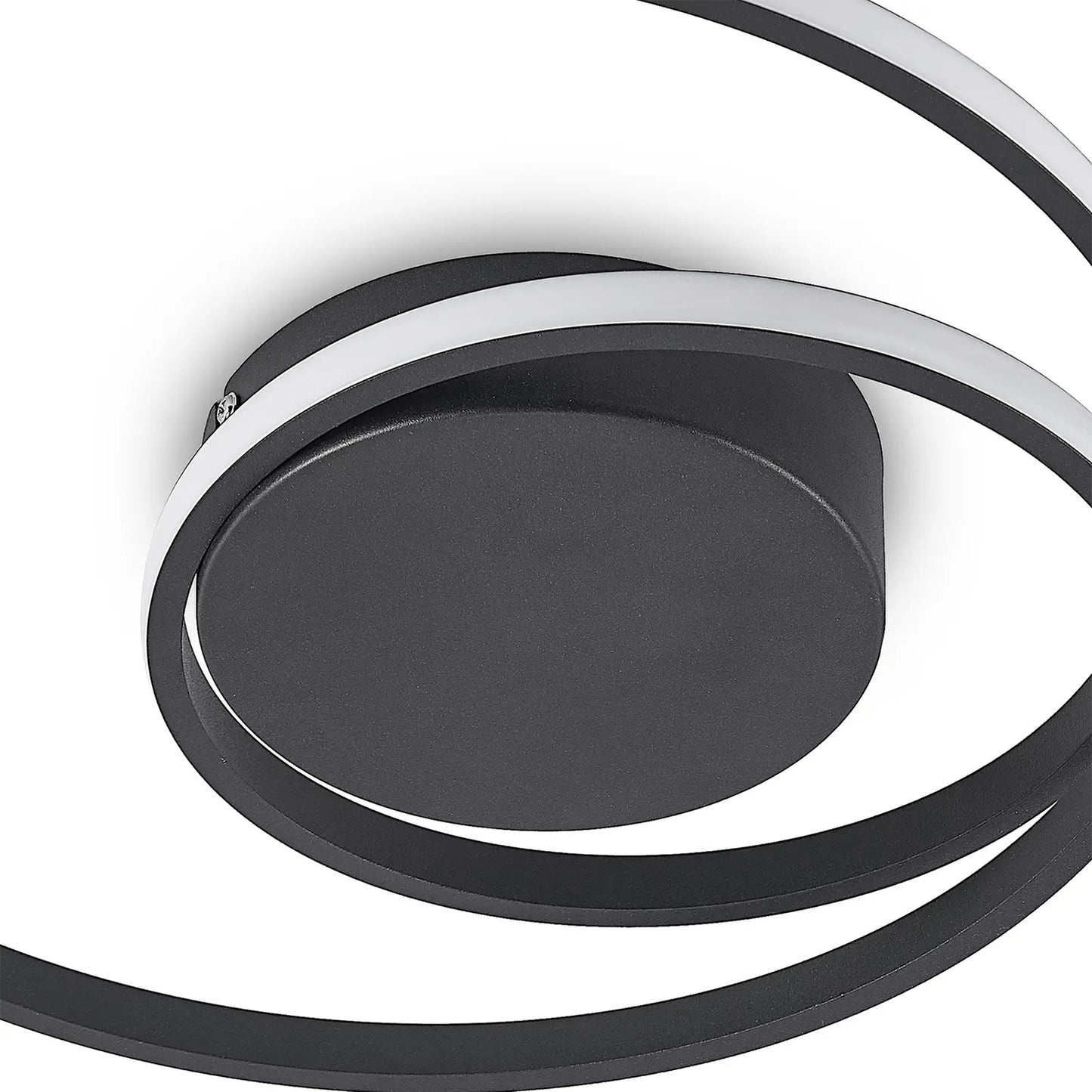 Ailiebe Design® LED-Deckenleuchte Dimmbar mit Fernbedienung mit Memory Funktion Modern Kreativ Durchmesser 46cm Kreis Spirale Schwarz AILIEBE005